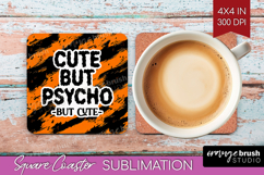 Halloween Quote Square Coaster - Sarcastic Coaster PNG Product Image 1