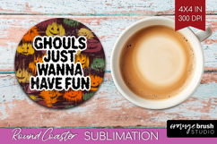 Halloween Quote Round Coaster - Sarcastic Coaster PNG Product Image 1