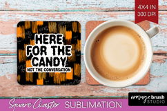 Halloween Quote Square Coaster - Sarcastic Coaster PNG Product Image 1