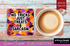 Halloween Quote Square Coaster - Sarcastic Coaster PNG Product Image 1