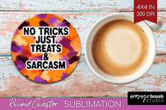 Halloween Quote Round Coaster - Sarcastic Coaster PNG Product Image 1