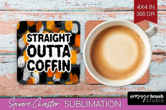 Halloween Quote Square Coaster - Sarcastic Coaster PNG Product Image 1