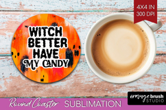 Halloween Quote Round Coaster - Sarcastic Coaster PNG Product Image 1