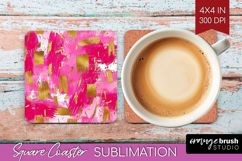 Brush Stroke Square Coaster - Abstract Coaster PNG Product Image 1