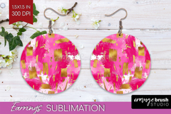 Brush Stroke Round Earrings - Abstract PNG Sublimation Product Image 1