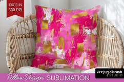 Brush Stroke Pillow Sublimation - Abstract Pillow Cover PNG Product Image 1
