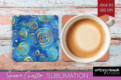 Brush Stroke Square Coaster - Abstract Coaster PNG Product Image 1