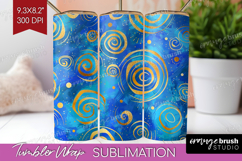 Brush Stroke Tumbler Wrap - Abstract Tumbler PNG Sublimation Product Image 1