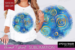 Brush Stroke Round Tshirt Background - Abstract PNG Product Image 1