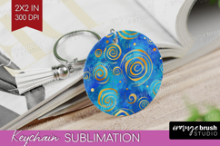 Brush Stroke Keychain PNG - Abstract Keychain Sublimation Product Image 1
