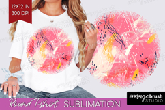 Brush Stroke Round Tshirt Background - Abstract PNG Product Image 1