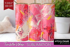 Brush Stroke Tumbler Wrap - Abstract Tumbler PNG Sublimation Product Image 1
