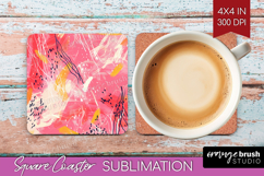 Brush Stroke Square Coaster - Abstract Coaster PNG Product Image 1