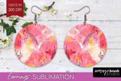 Brush Stroke Round Earrings - Abstract PNG Sublimation Product Image 1