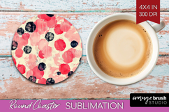 Brush Stroke Round Coaster - Abstract Coaster PNG Product Image 1
