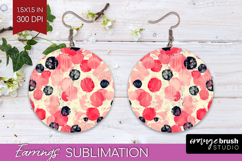 Brush Stroke Round Earrings - Abstract PNG Sublimation Product Image 1