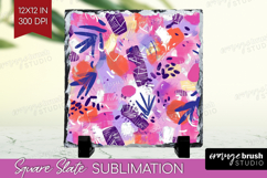 Brush Stroke Slate PNG - Abstract Square Slate Sublimation Product Image 1