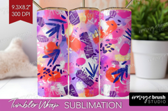 Brush Stroke Tumbler Wrap - Abstract Tumbler PNG Sublimation Product Image 1