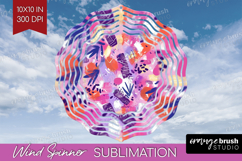 Brush Stroke Wind Spinner Sublimation PNG - Abstract Round Product Image 1