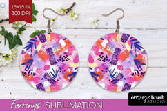 Brush Stroke Round Earrings - Abstract PNG Sublimation Product Image 1