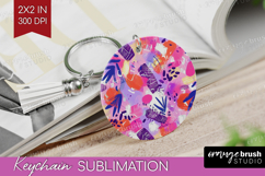 Brush Stroke Keychain PNG - Abstract Keychain Sublimation Product Image 1