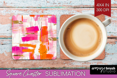 Brush Stroke Square Coaster - Abstract Coaster PNG Product Image 1