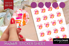 Brush Stroke Round Sticker - Abstract Printable Sticker Product Image 1