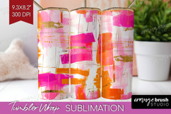 Brush Stroke Tumbler Wrap - Abstract Tumbler PNG Sublimation Product Image 1