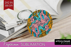 Brush Stroke Keychain PNG - Abstract Keychain Sublimation Product Image 1