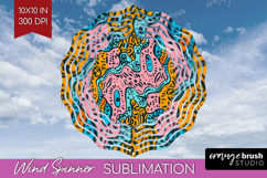 Brush Stroke Wind Spinner Sublimation PNG - Abstract Round Product Image 1