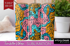 Brush Stroke Tumbler Wrap - Abstract Tumbler PNG Sublimation Product Image 1