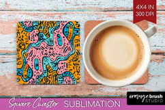 Brush Stroke Square Coaster - Abstract Coaster PNG Product Image 1