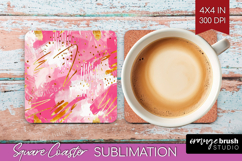 Brush Stroke Square Coaster - Abstract Coaster PNG Product Image 1