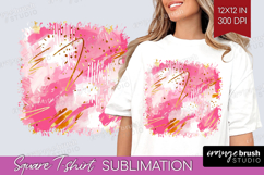 Brush Stroke Square Tshirt Background - Abstract PNG Product Image 1