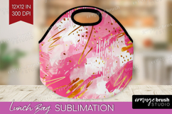 Brush Stroke Lunch Bag - Abstract Lunch Bug PNG Sublimation Product Image 1