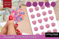 Brush Stroke Round Sticker - Abstract Printable Sticker Product Image 1