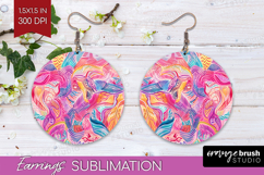 Brush Stroke Round Earrings - Abstract PNG Sublimation Product Image 1