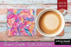 Brush Stroke Square Coaster - Abstract Coaster PNG Product Image 1