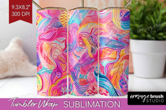 Brush Stroke Tumbler Wrap - Abstract Tumbler PNG Sublimation Product Image 1