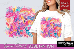 Brush Stroke Square Tshirt Background - Abstract PNG Product Image 1