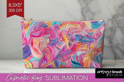 Brush Stroke Cosmetic Bag - Abstract Makeup Bag PNG Product Image 1