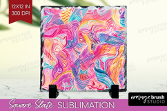 Brush Stroke Slate PNG - Abstract Square Slate Sublimation Product Image 1