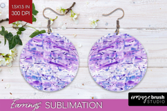 Brush Stroke Round Earrings - Abstract PNG Sublimation Product Image 1