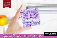 Brush Stroke Magnet Sublimation - Abstract Square Magnet PNG Product Image 1