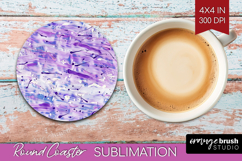 Brush Stroke Round Coaster - Abstract Coaster PNG Product Image 1