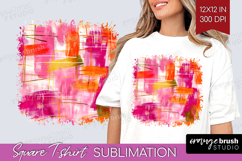 Brush Stroke Square Tshirt Background - Abstract PNG Product Image 1