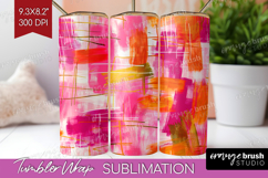 Brush Stroke Tumbler Wrap - Abstract Tumbler PNG Sublimation Product Image 1