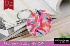 Brush Stroke Keychain PNG - Abstract Keychain Sublimation Product Image 1