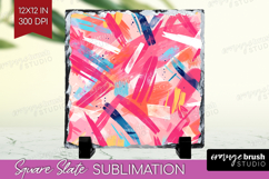 Brush Stroke Slate PNG - Abstract Square Slate Sublimation Product Image 1
