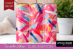 Brush Stroke Tumbler Wrap - Abstract Tumbler PNG Sublimation Product Image 1